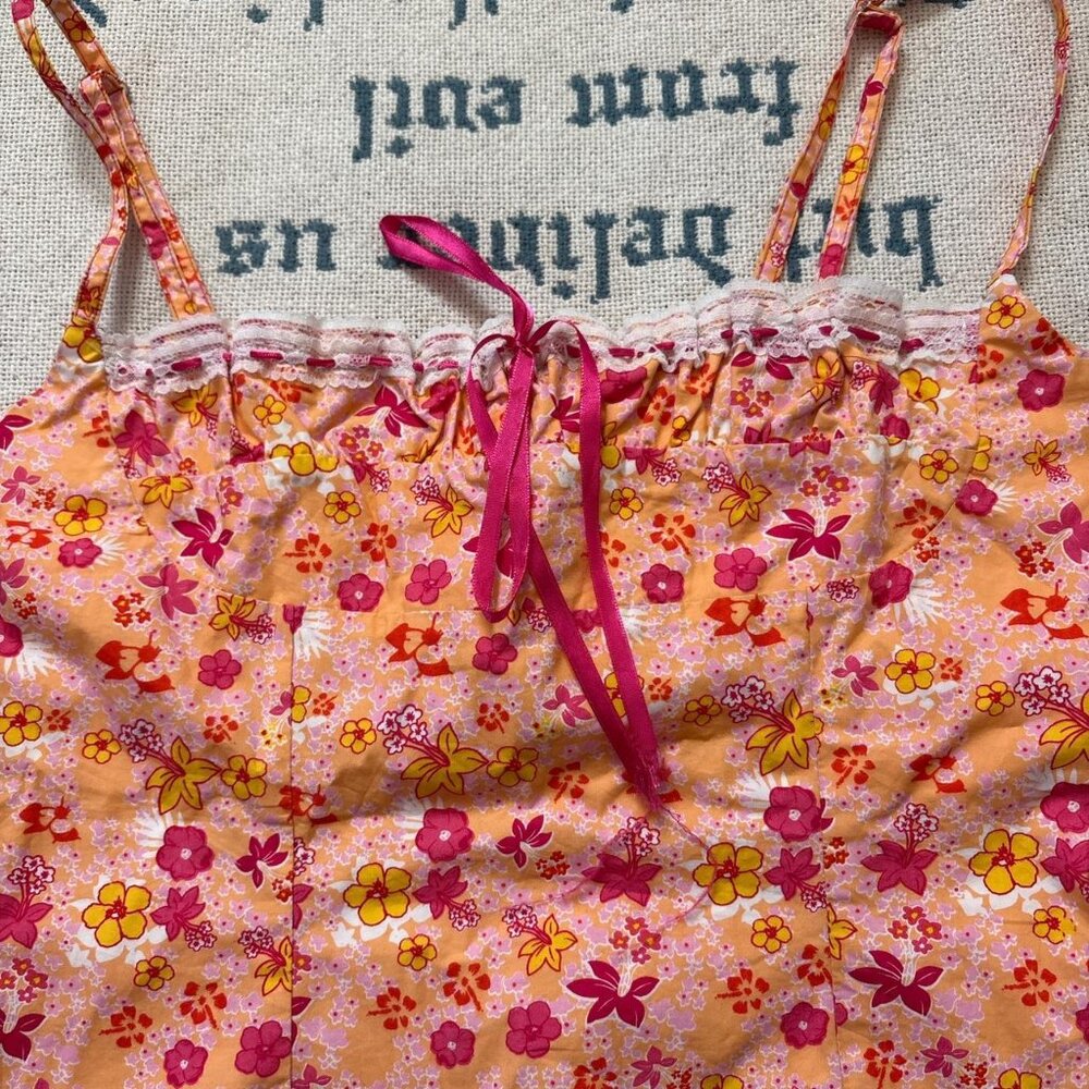 Pink and yellow ditsy floral corset bustier milkmaid top - Picture 4 of 5